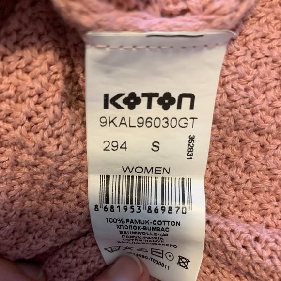 Koton Pink Cable Knit Sweater, Small - Picture 5 of 5